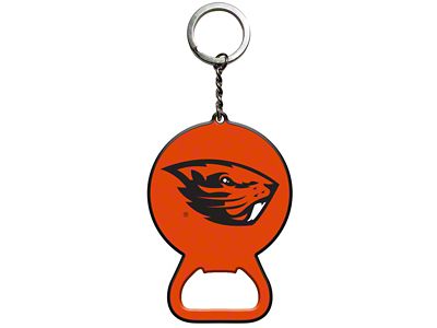 Keychain Bottle Opener with Oregon State University Logo; Orange