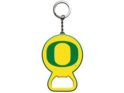 Keychain Bottle Opener with University of Oregon Logo; Green and Yellow