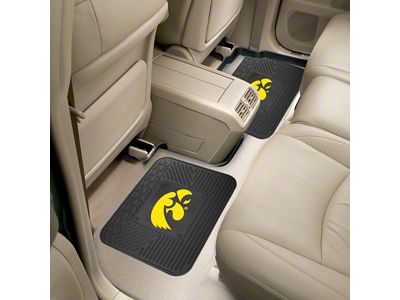 Molded Rear Floor Mats with University of Iowa Logo (Universal; Some Adaptation May Be Required)