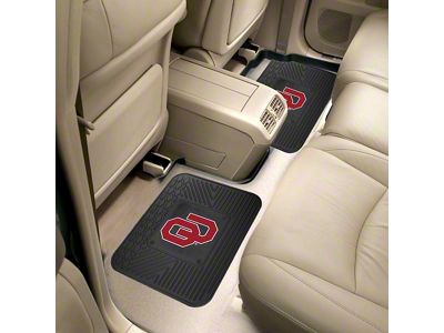 Molded Rear Floor Mats with University of Oklahoma Logo (Universal; Some Adaptation May Be Required)