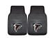 Vinyl Front Floor Mats with Atlanta Falcons Logo; Black (Universal; Some Adaptation May Be Required)