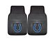 Vinyl Front Floor Mats with Indianapolis Colts Logo; Black (Universal; Some Adaptation May Be Required)