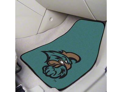 Carpet Front Floor Mats with Coastal Carolina University Logo; Teal (Universal; Some Adaptation May Be Required)