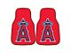 Carpet Front Floor Mats with Los Angeles Angels Logo; Red (Universal; Some Adaptation May Be Required)