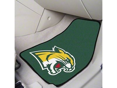 Carpet Front Floor Mats with Northern Michigan University Logo; Green (Universal; Some Adaptation May Be Required)