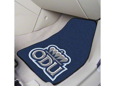 Carpet Front Floor Mats with Old Dominion University Logo; Navy (Universal; Some Adaptation May Be Required)