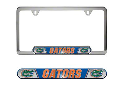 Embossed License Plate Frame with University of Florida Logo; Blue (Universal; Some Adaptation May Be Required)