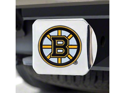 Hitch Cover with Boston Bruins Logo; Chrome (Universal; Some Adaptation May Be Required)