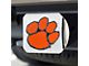 Hitch Cover with Clemson University Logo; Chrome (Universal; Some Adaptation May Be Required)