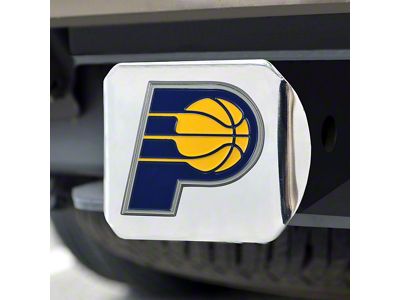 Hitch Cover with Indiana Pacers Logo; Chrome (Universal; Some Adaptation May Be Required)