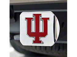 Hitch Cover with Indiana University Logo; Chrome (Universal; Some Adaptation May Be Required)