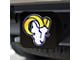 Hitch Cover with Los Angeles Rams Logo; Blue (Universal; Some Adaptation May Be Required)