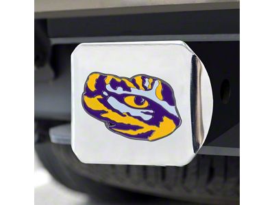 Hitch Cover with LSU Logo; Chrome (Universal; Some Adaptation May Be Required)