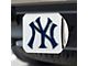 Hitch Cover with New York Yankees Logo; Chrome (Universal; Some Adaptation May Be Required)