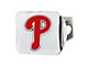 Hitch Cover with Philadelphia Phillies Logo; Chrome (Universal; Some Adaptation May Be Required)