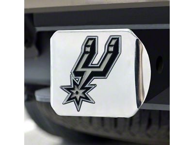 Hitch Cover with San Antonio Spurs Logo; Chrome (Universal; Some Adaptation May Be Required)