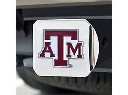 Hitch Cover with Texas A&M University Logo; Chrome (Universal; Some Adaptation May Be Required)