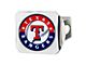 Hitch Cover with Texas Rangers Logo; Chrome (Universal; Some Adaptation May Be Required)