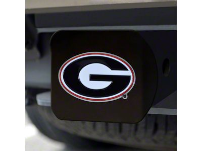 Hitch Cover with University of Georgia Logo; Black (Universal; Some Adaptation May Be Required)