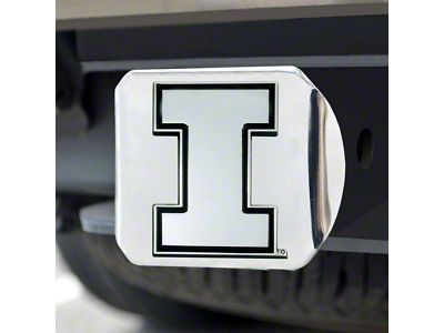 Hitch Cover with University of Illinois Logo; Chrome (Universal; Some Adaptation May Be Required)