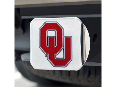 Hitch Cover with University of Oklahoma Logo; Chrome (Universal; Some Adaptation May Be Required)