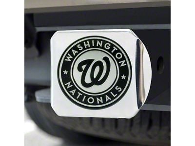 Hitch Cover with Washington Nationals Logo; Chrome (Universal; Some Adaptation May Be Required)