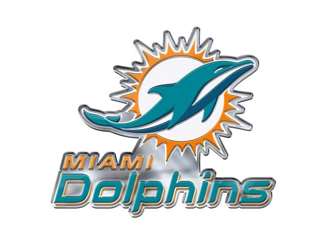 Miami Dolphins Embossed Emblem; Aqua (Universal; Some Adaptation May Be Required)