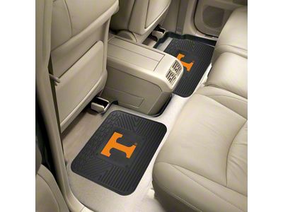 Molded Rear Floor Mats with University of Tennessee Logo (Universal; Some Adaptation May Be Required)