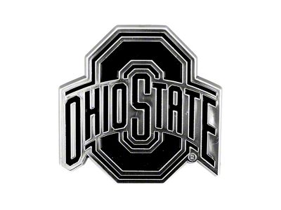 Ohio State University Molded Emblem; Chrome (Universal; Some Adaptation May Be Required)