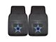 Vinyl Front Floor Mats with Dallas Cowboys Logo; Black (Universal; Some Adaptation May Be Required)