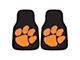 Carpet Front Floor Mats with Clemson University Logo; Black (Universal; Some Adaptation May Be Required)