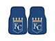 Carpet Front Floor Mats with Kansas City Royals Logo; Blue (Universal; Some Adaptation May Be Required)