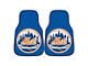 Carpet Front Floor Mats with New York Mets Logo; Blue (Universal; Some Adaptation May Be Required)