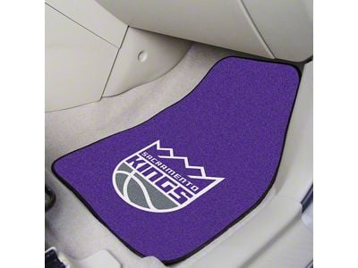 Carpet Front Floor Mats with Sacramento Kings Logo; Purple (Universal; Some Adaptation May Be Required)