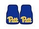 Carpet Front Floor Mats with University of Pittsburgh Logo; Navy (Universal; Some Adaptation May Be Required)