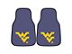 Carpet Front Floor Mats with West Virginia University Logo; Navy (Universal; Some Adaptation May Be Required)