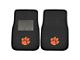 Embroidered Front Floor Mats with Clemson University Logo; Black (Universal; Some Adaptation May Be Required)