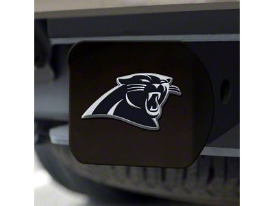 Hitch Cover with Carolina Panthers Logo; Black (Universal; Some Adaptation May Be Required)