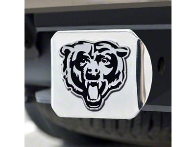 Hitch Cover with Chicago Bears Logo; Chrome (Universal; Some Adaptation May Be Required)