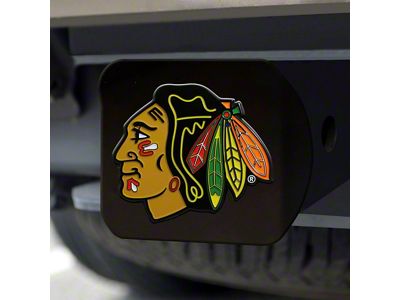 Hitch Cover with Chicago Blackhawks Logo; Black (Universal; Some Adaptation May Be Required)