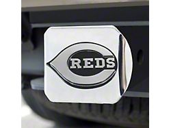 Hitch Cover with Cincinnati Reds Logo; Chrome (Universal; Some Adaptation May Be Required)