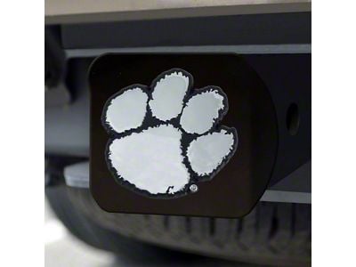 Hitch Cover with Clemson University Logo; Orange (Universal; Some Adaptation May Be Required)