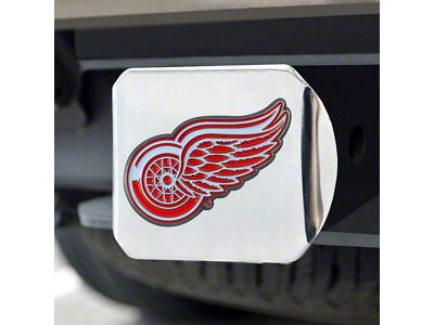 Hitch Cover with Detroit Red Wings Logo; Chrome (Universal; Some Adaptation May Be Required)