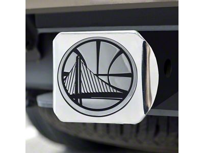 Hitch Cover with Golden State Warriors Logo; Chrome (Universal; Some Adaptation May Be Required)