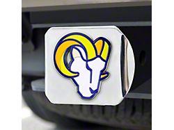 Hitch Cover with Los Angeles Rams Logo; Blue (Universal; Some Adaptation May Be Required)