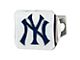 Hitch Cover with New York Yankees Logo; Chrome (Universal; Some Adaptation May Be Required)