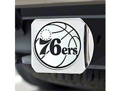 Hitch Cover with Philadelphia 76ers Logo; Chrome (Universal; Some Adaptation May Be Required)