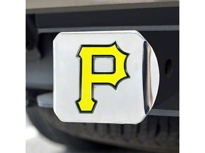 Hitch Cover with Pittsburgh Pirates Logo; Chrome (Universal; Some Adaptation May Be Required)