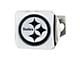 Hitch Cover with Pittsburgh Steelers Logo; Chrome (Universal; Some Adaptation May Be Required)