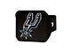 Hitch Cover with San Antonio Spurs Logo; Black (Universal; Some Adaptation May Be Required)